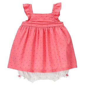 Watermelon Pink Swiss Dot 1-Piece